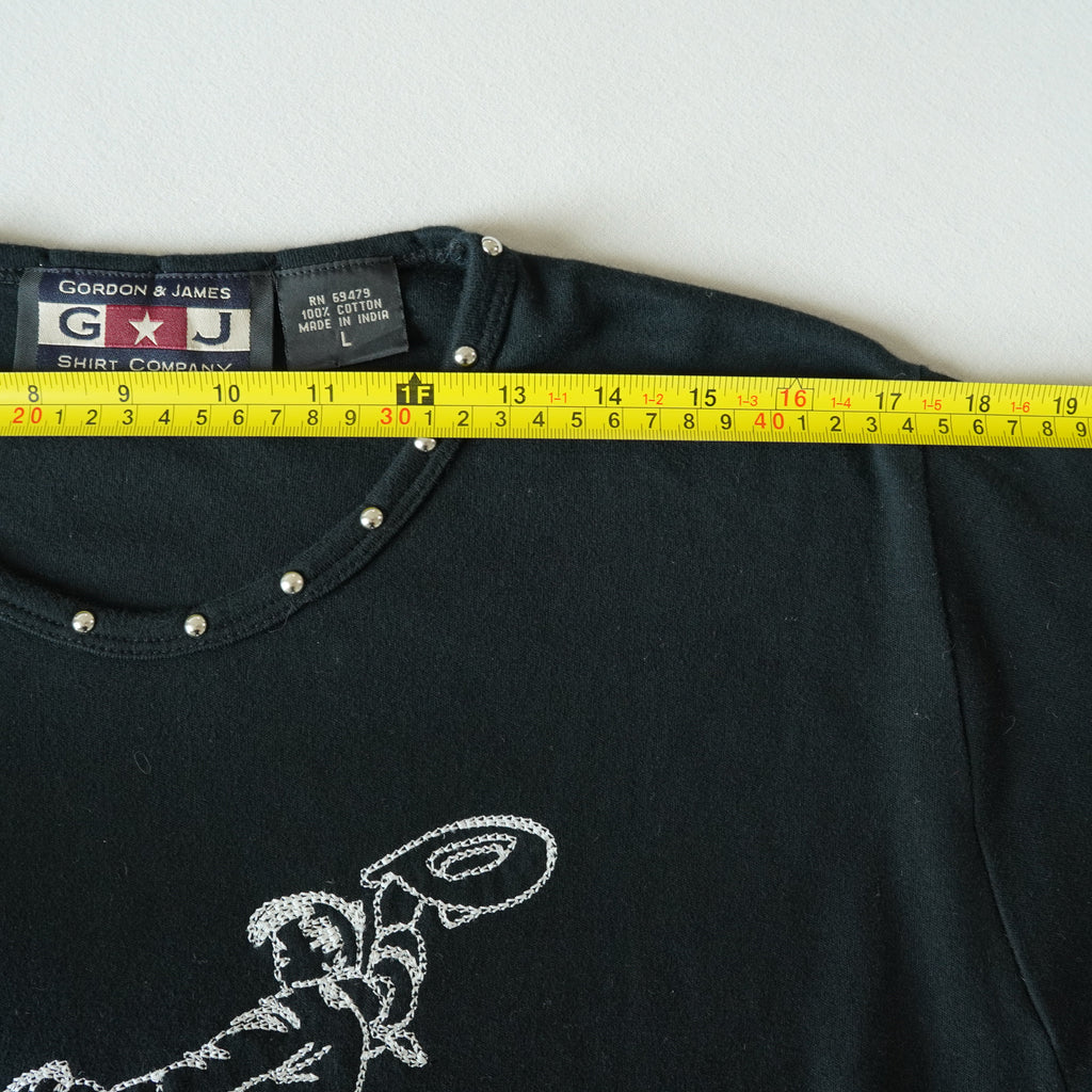 Gordon & James Studded Western Cowboy Baby Tee | Vintage | Large