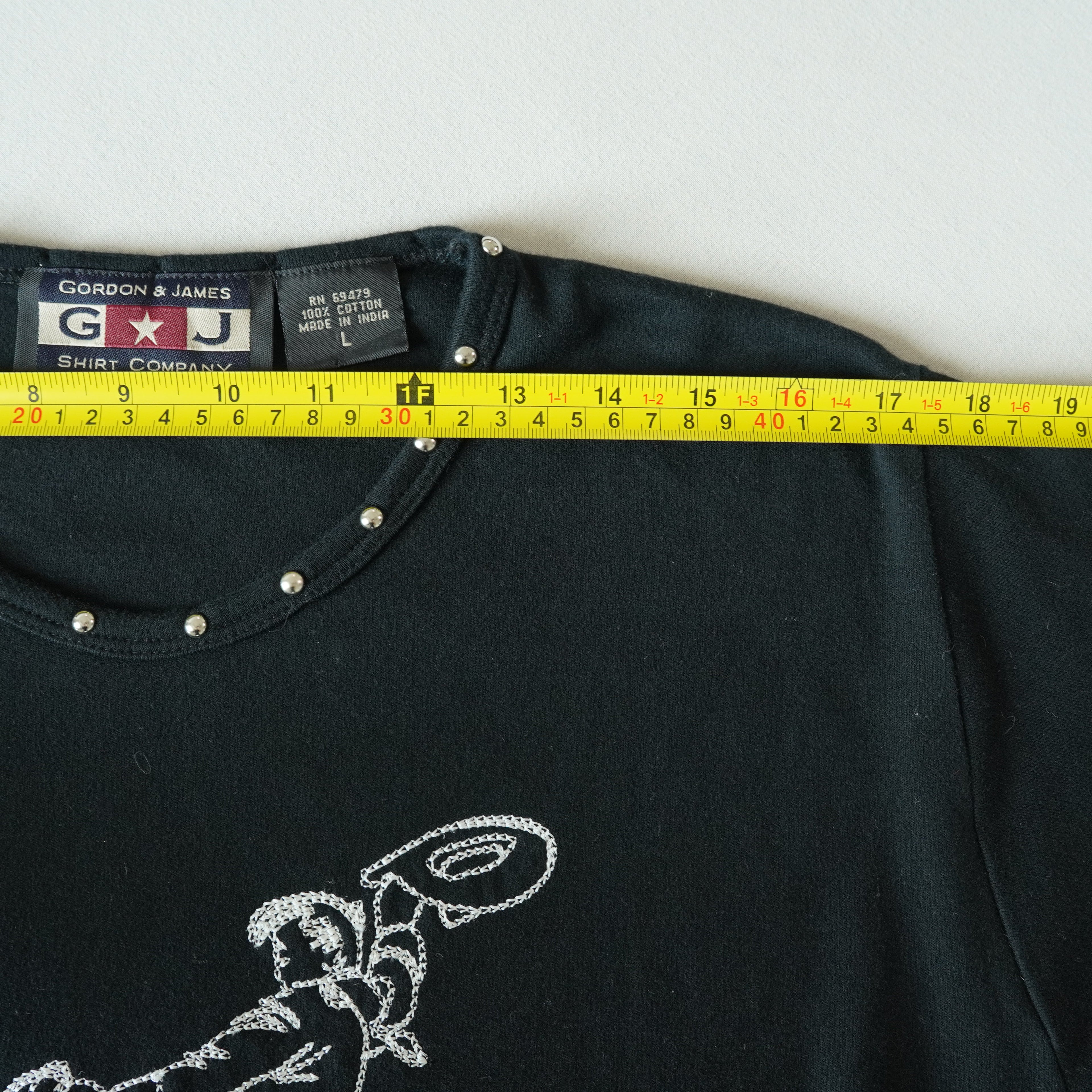Gordon & James Studded Western Cowboy Baby Tee | Vintage | Large