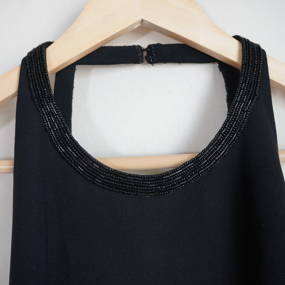 Caché Black Beaded Halter Evening Gown | Y2K | Size 8