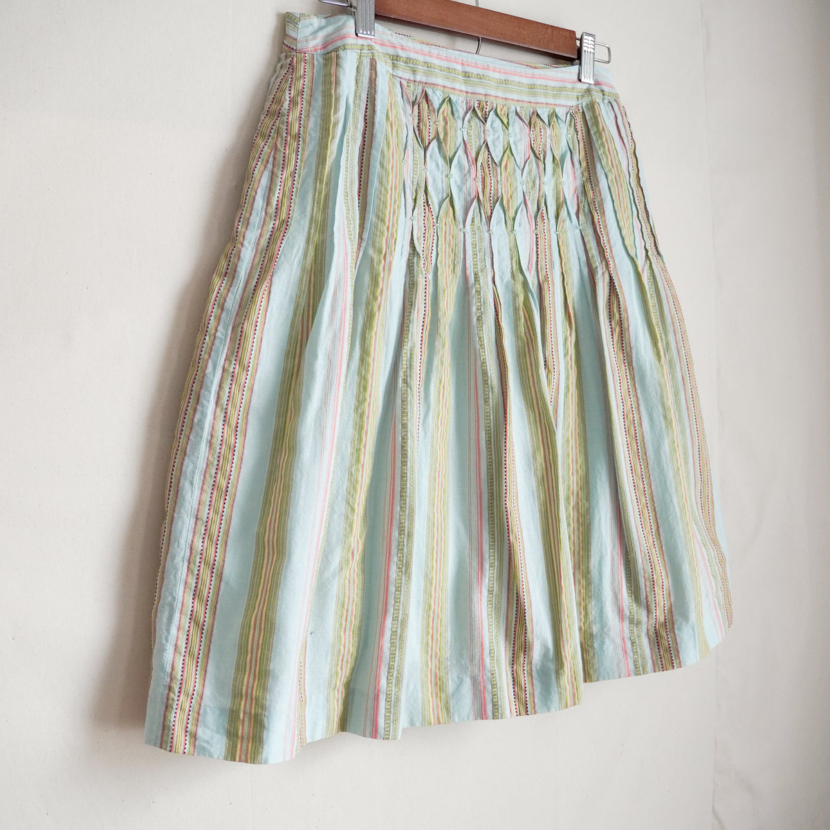 Talbots Petites Pastel Striped Beaded A-Line Skirt | Y2K | Size 6