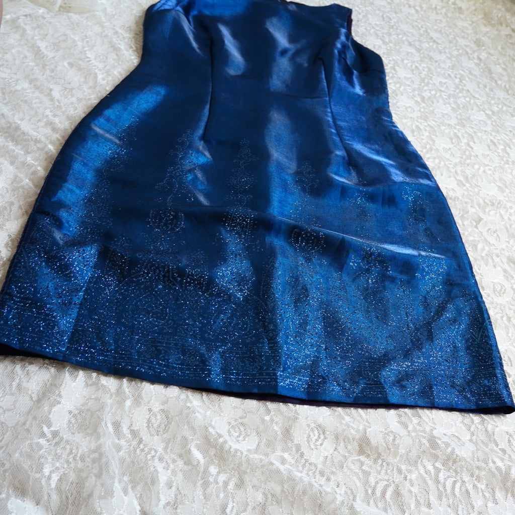 CDC Sapphire Blue Shimmer Sheath Dress | Size 6