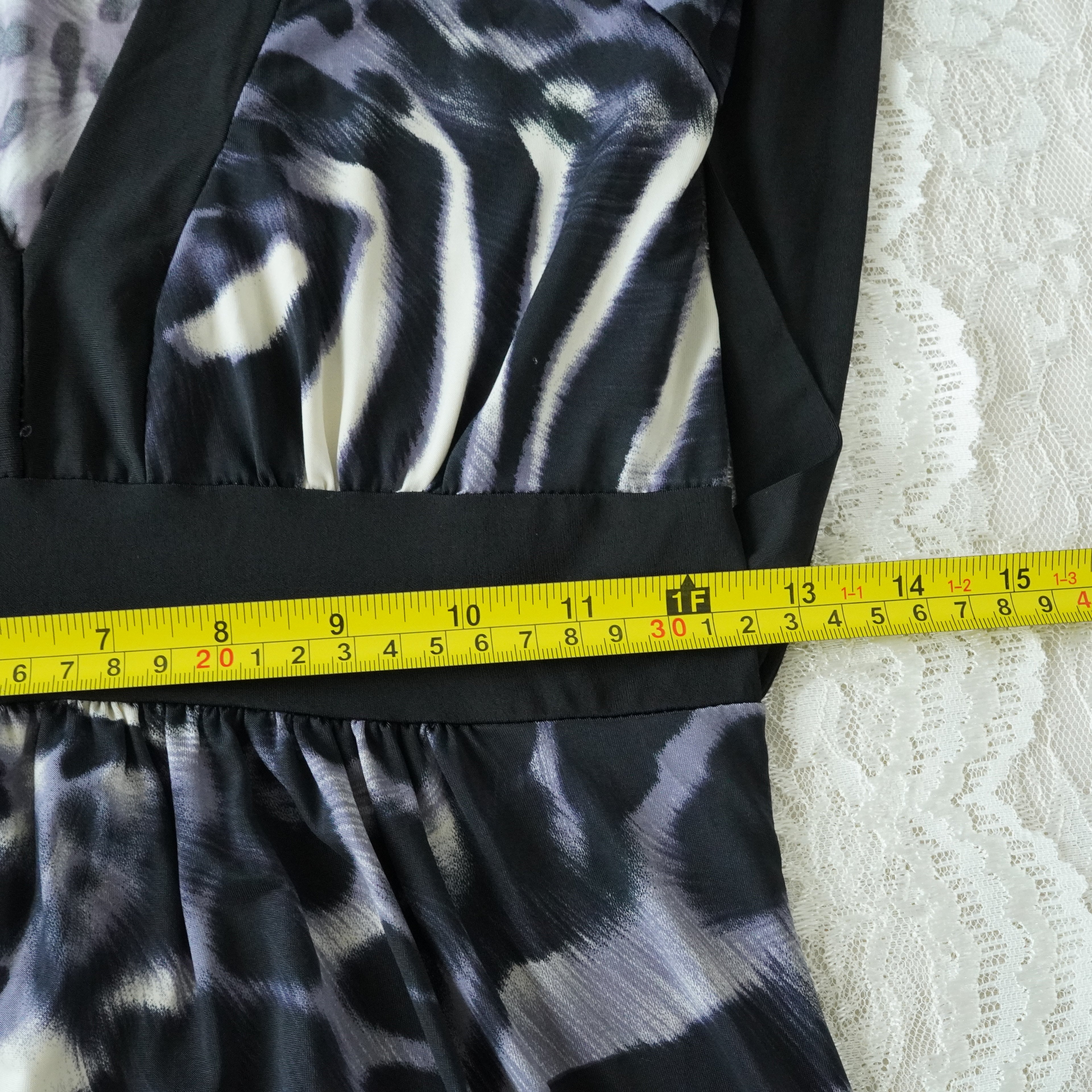 Body Central Animal Print Bell Sleeve Mini Dress | Empire Waist | Made in USA | Medium