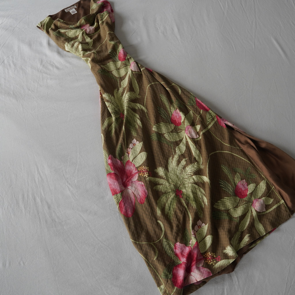 Tommy Bahama 100% Silk Tropical Floral Maxi Dress | Y2K | Size 4