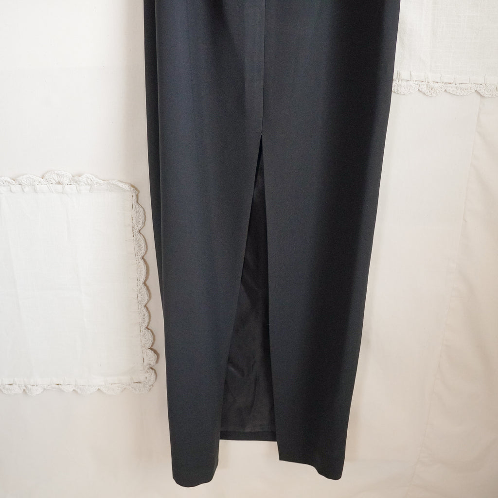 Caché Black Beaded Halter Evening Gown | Y2K | Size 8