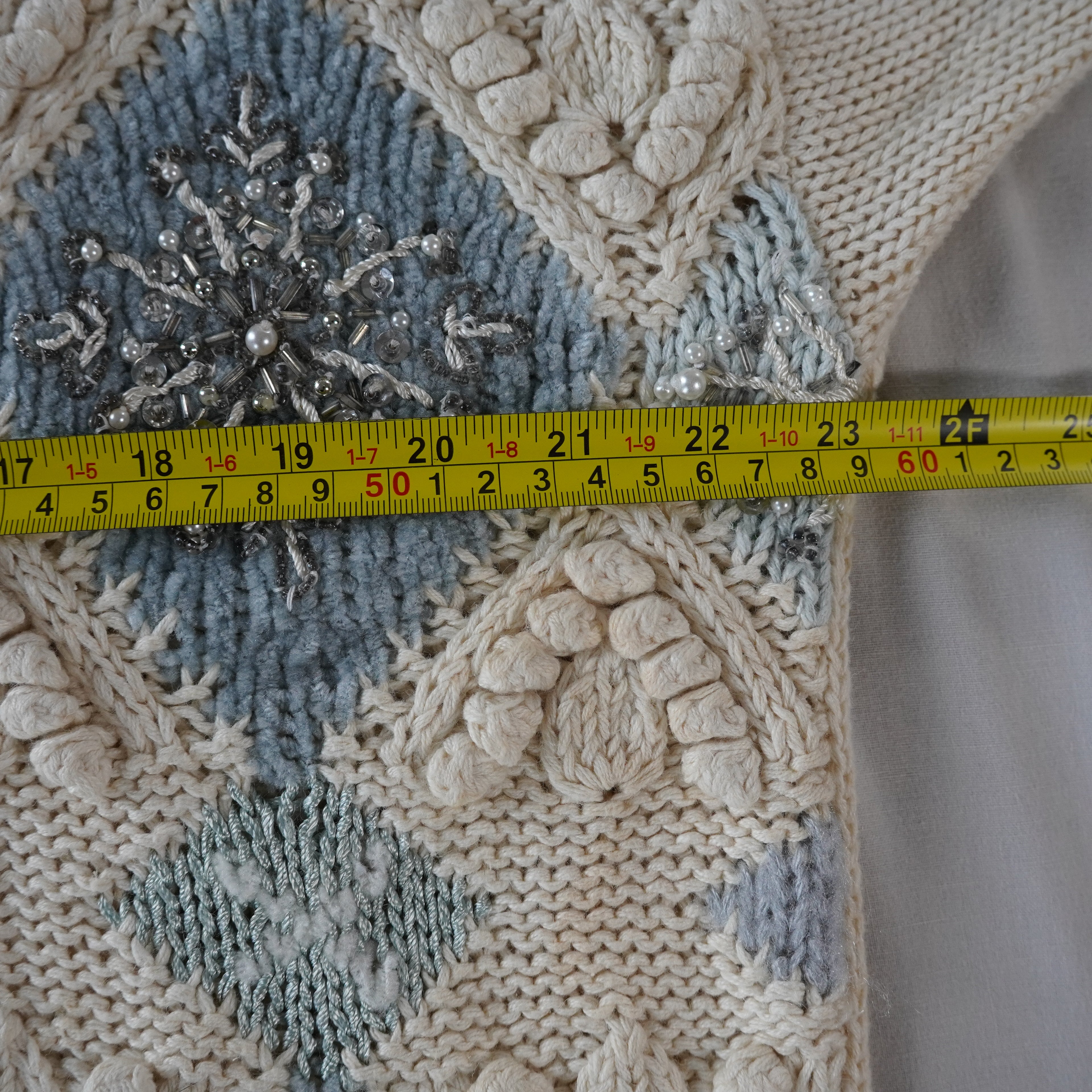 TIARA International Embellished Argyle Cardigan | Vintage | Size M