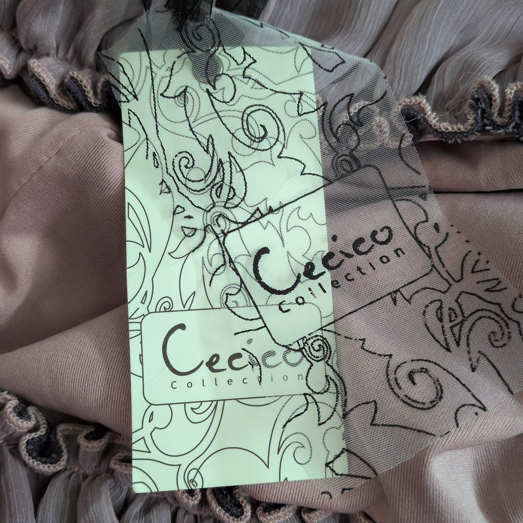 Cece Collection One Shoulder Chiffon Ruffle Mini Dress |Modern | Small