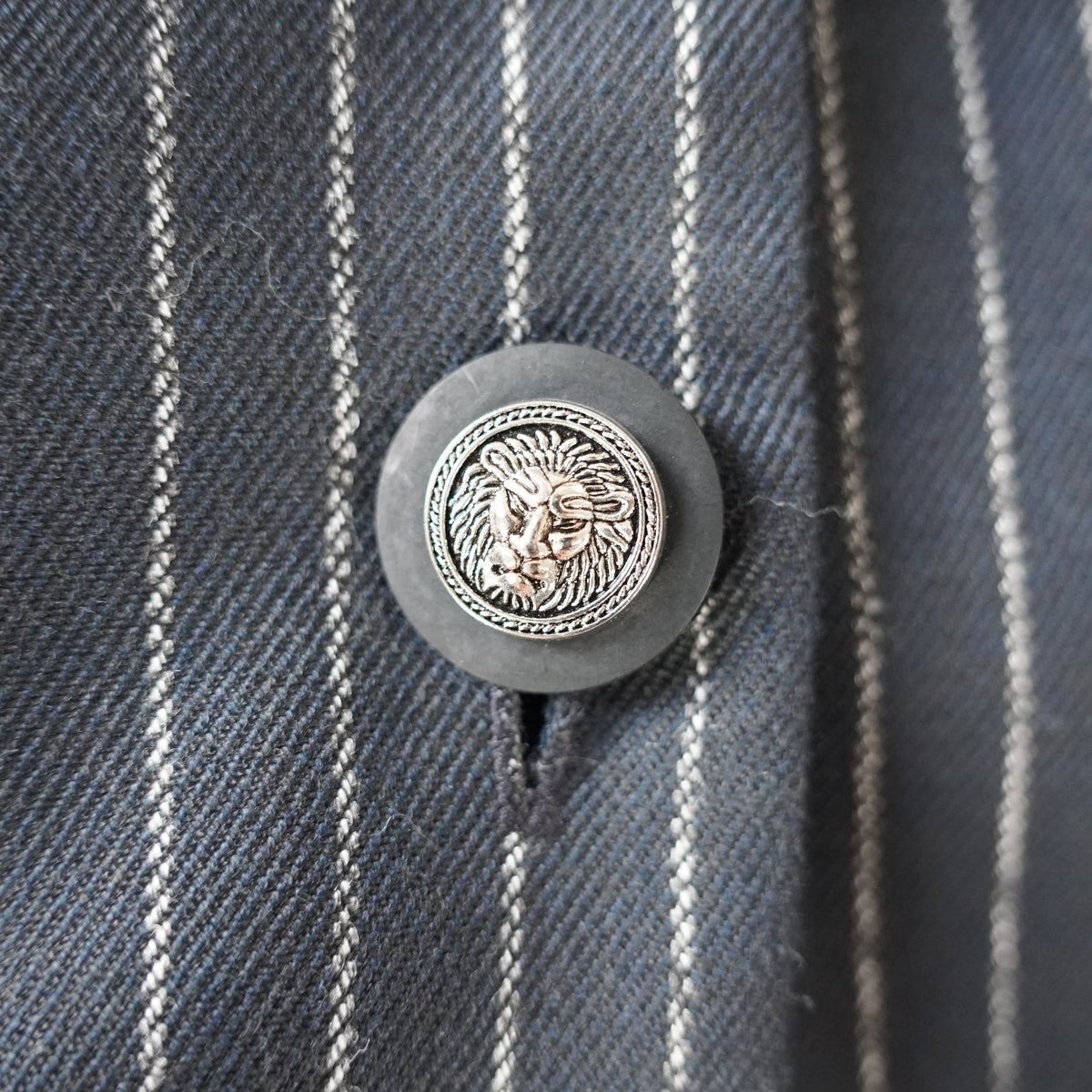 Positive Attitude Pinstripe Button Front Dress | Vintage | 12 Petite
