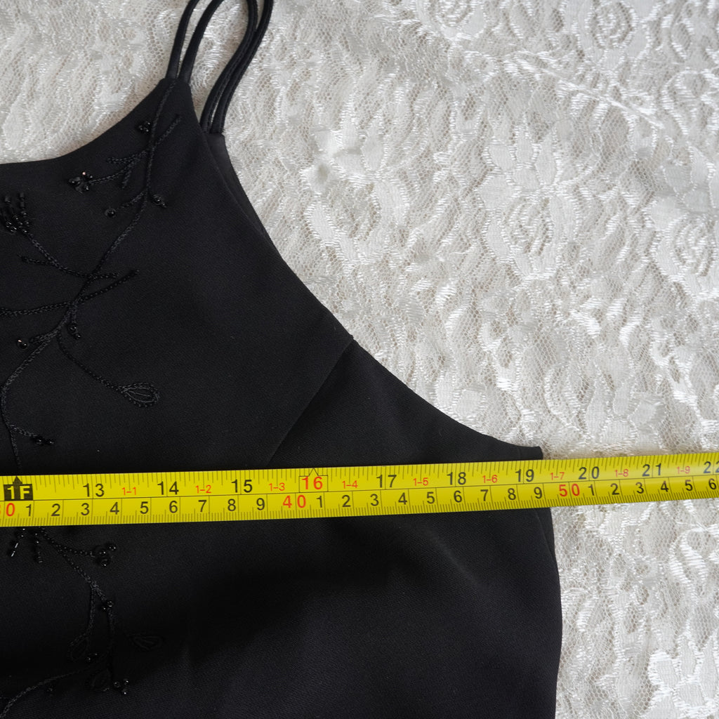 Jones New York Dress Black Beaded Midi Dress | Vintage |Size 12