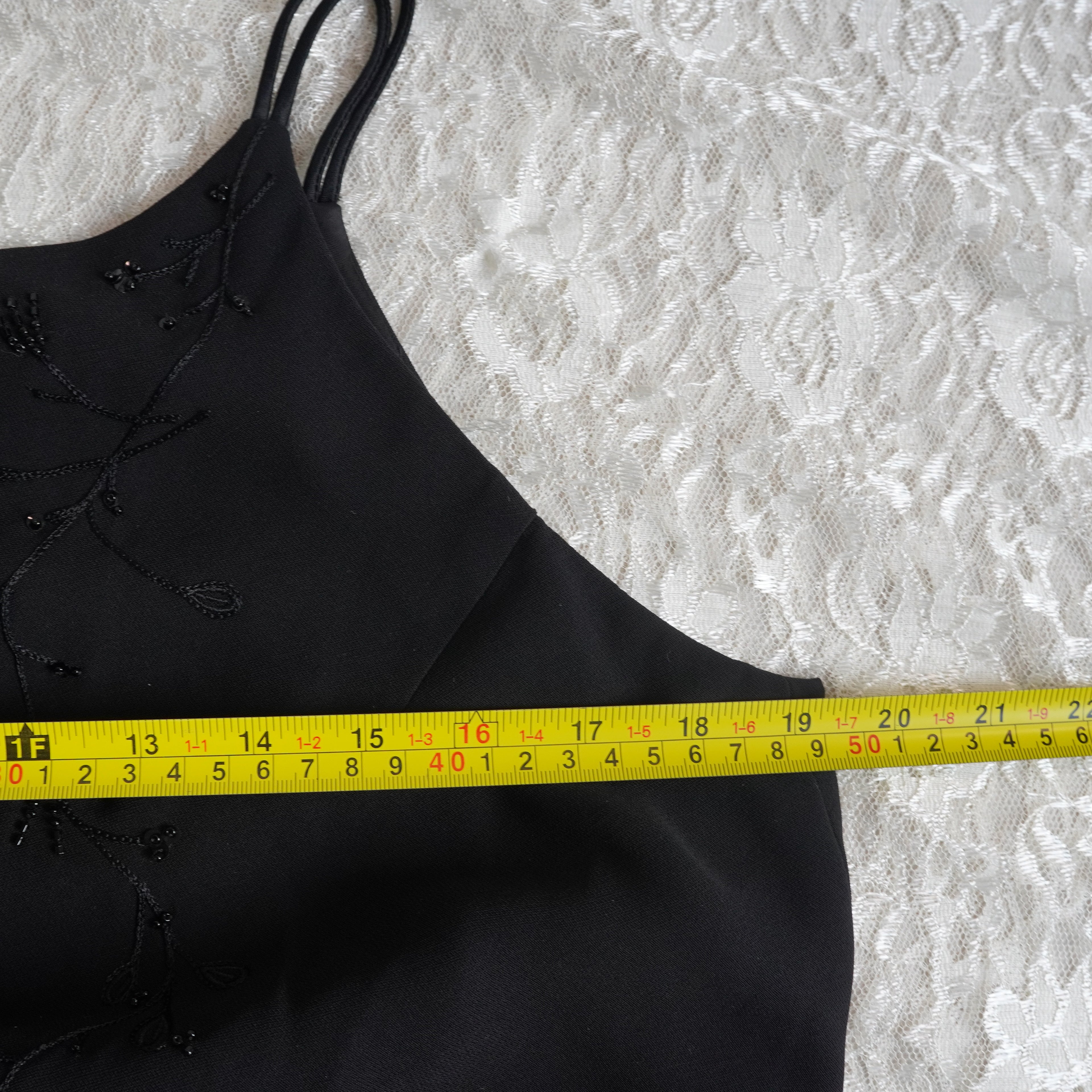 Jones New York Dress Black Beaded Midi Dress | Vintage |Size 12