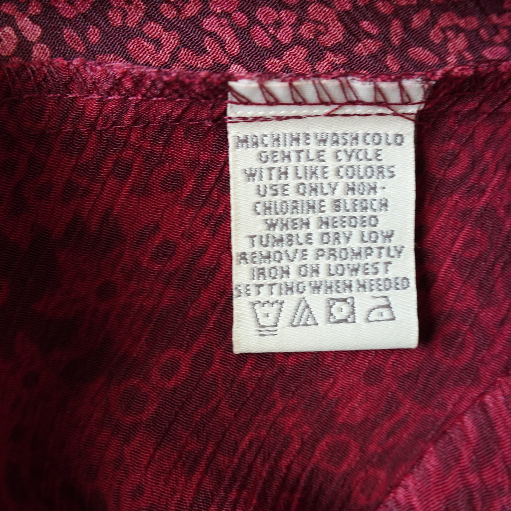 Norton McNaughton Burgundy Maxi Dress Floral Print | Y2K | Size M