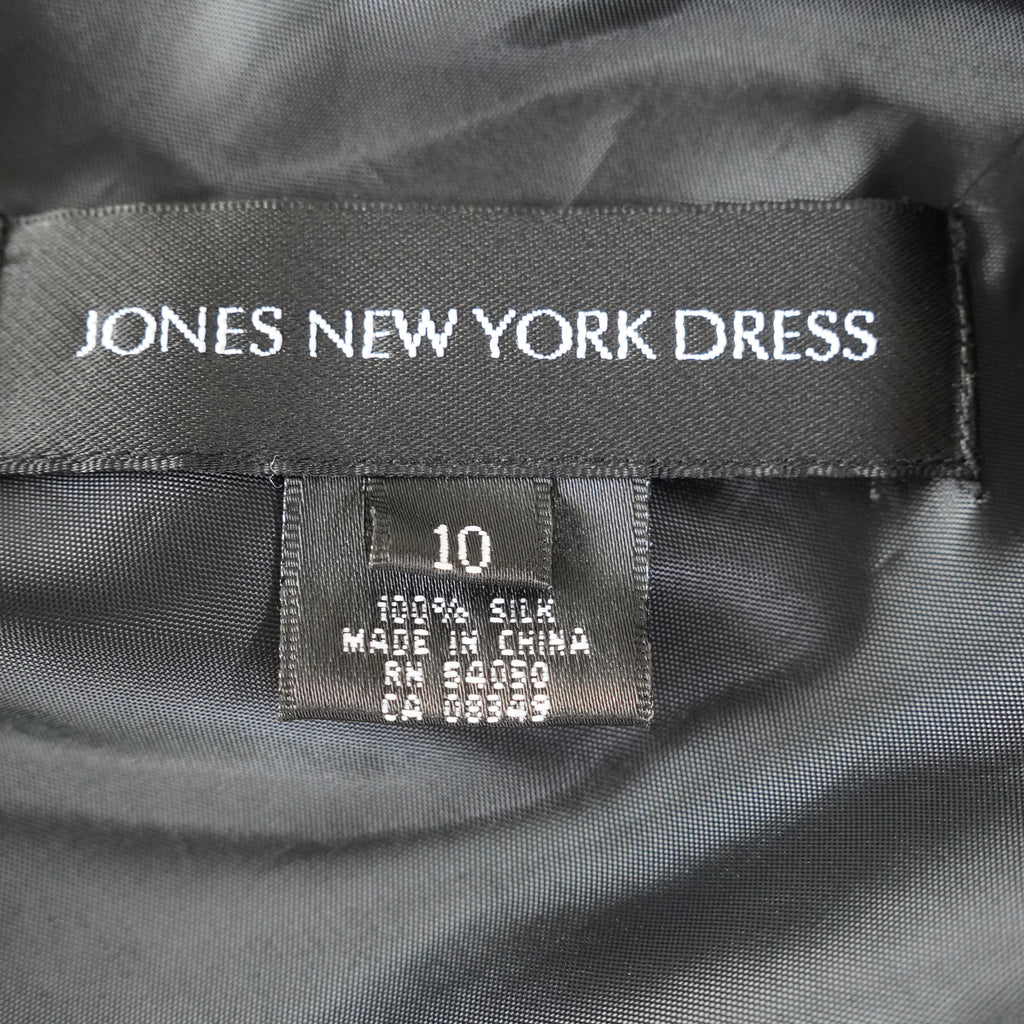 Jones New York Black Floral Tiered Chiffon Dress | Y2K | Size 10
