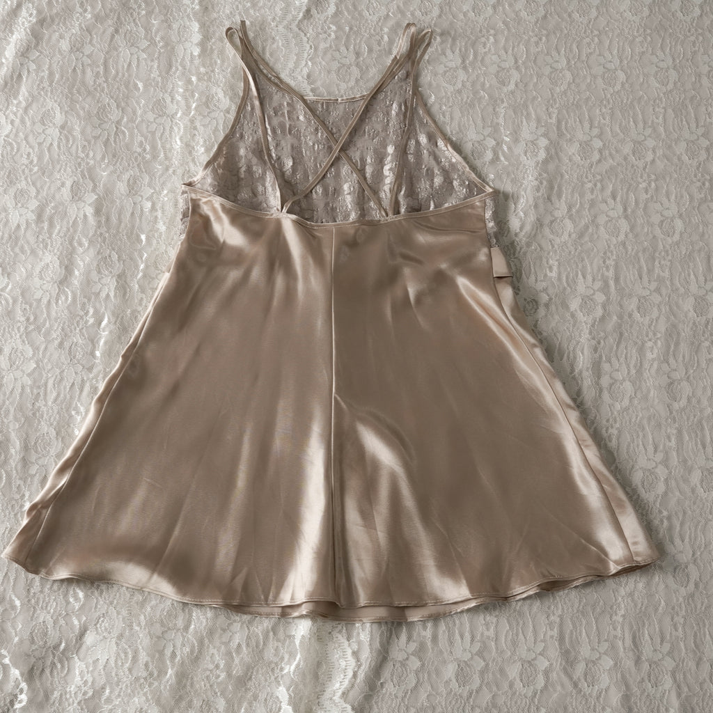 California Dynasty Expressions Satin Lace Dress | Y2K | Small