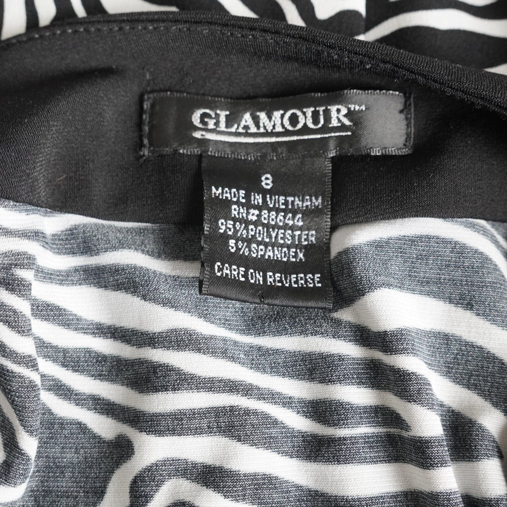 Glamour Zebra Print Maxi Dress | Y2K | Size 8