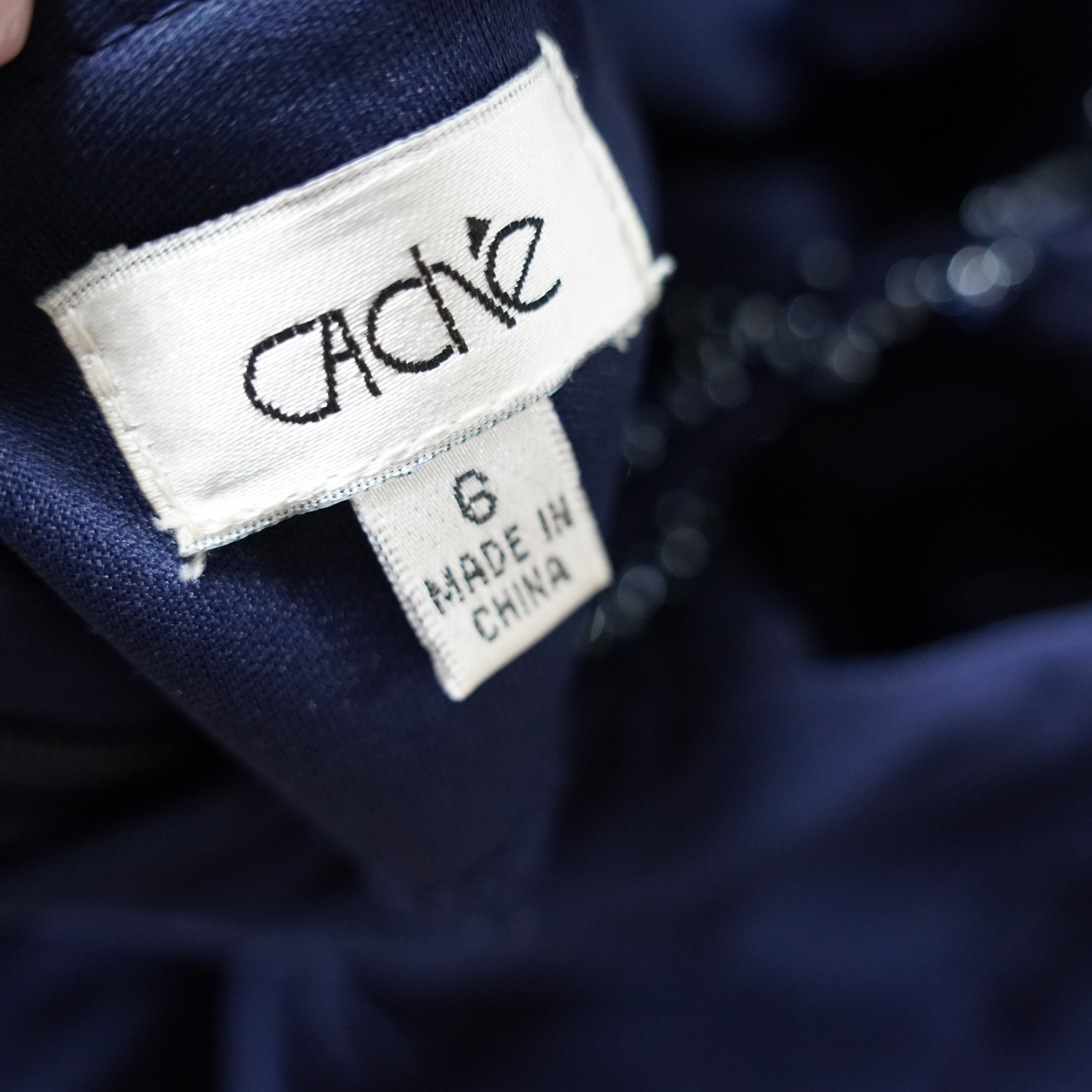 Cache Navy Blue Beaded Midi Dress | Modern | Size 6