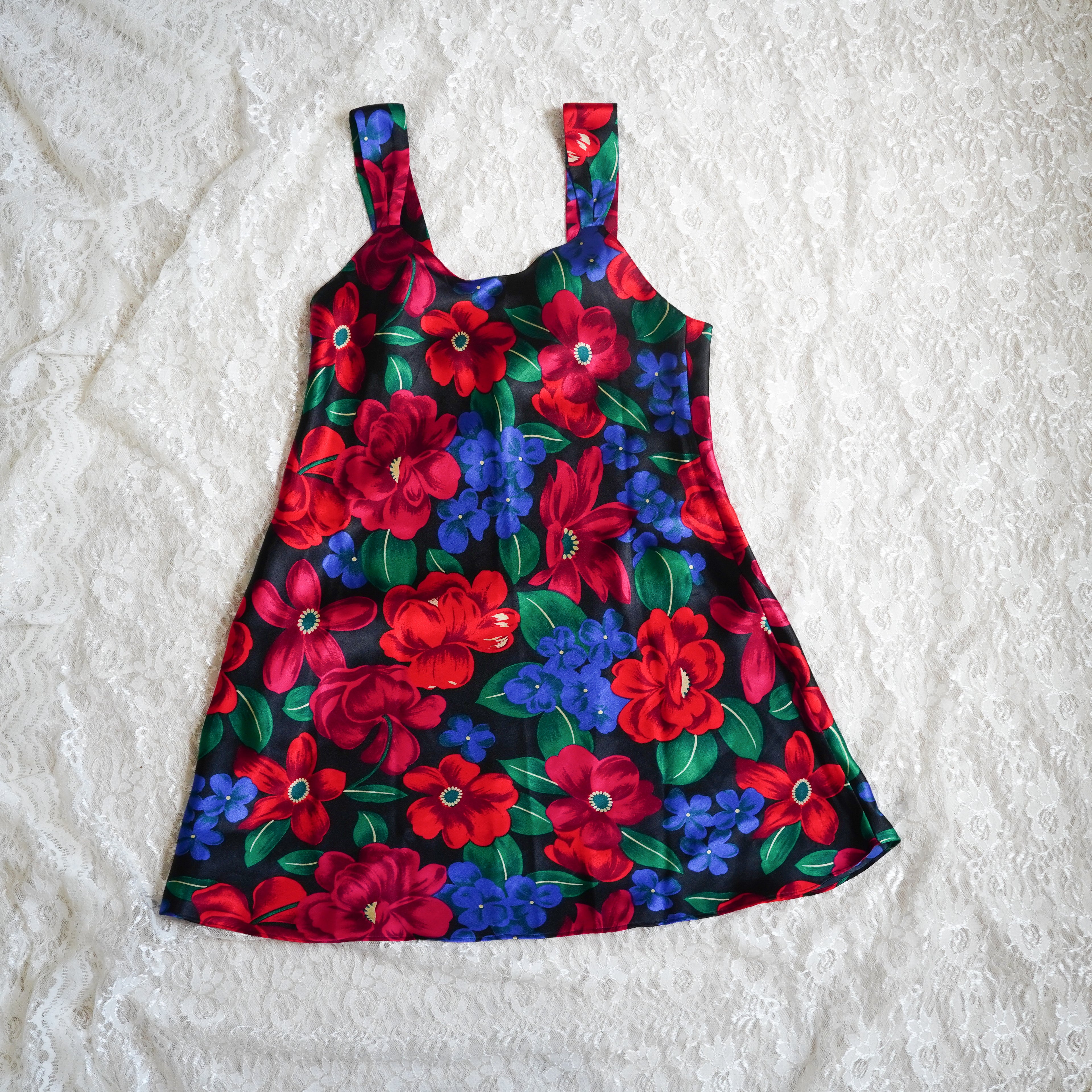 Sedú Satin Floral Mini Slip Dress | Small