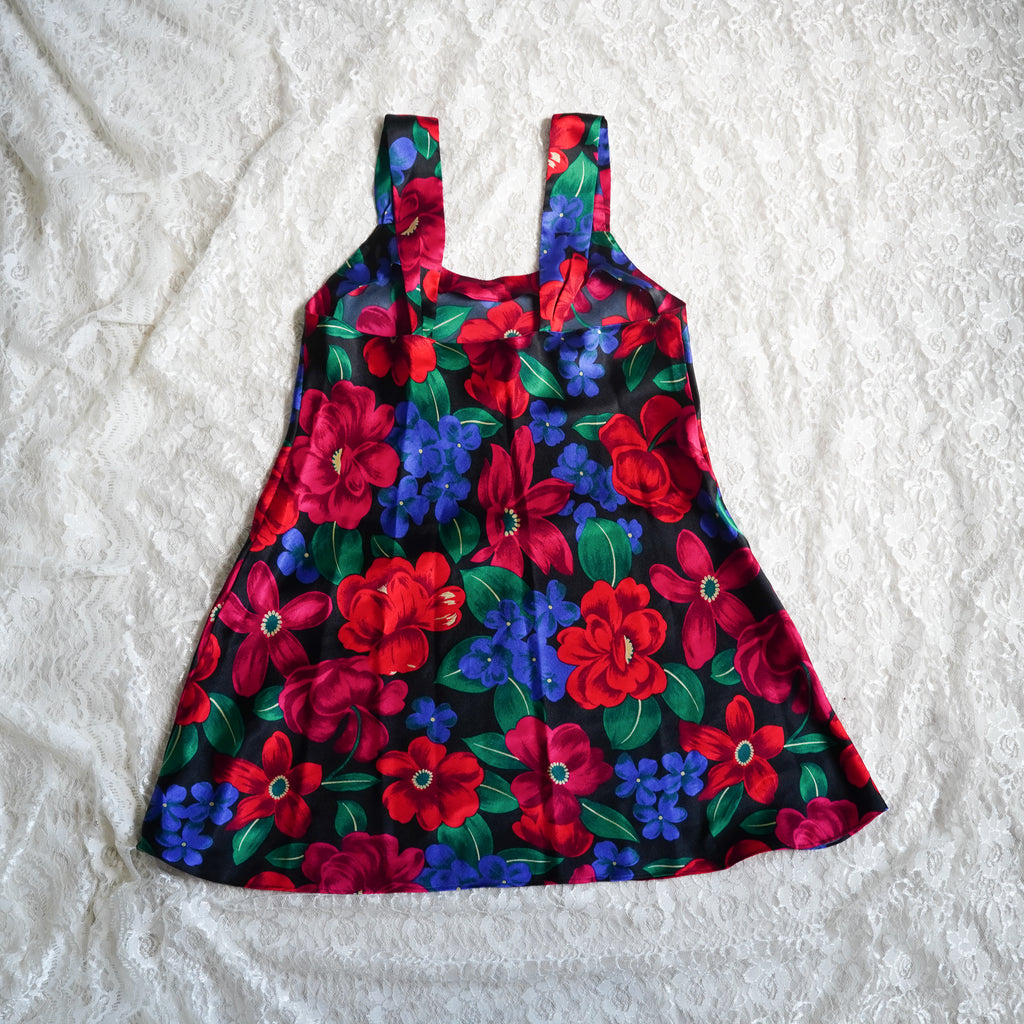 Sedú Satin Floral Mini Slip Dress | Small