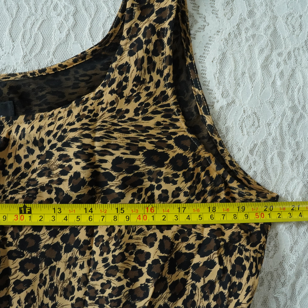 August Silk Leopard Print 100% Silk Maxi Dress | Y2K | Size 12