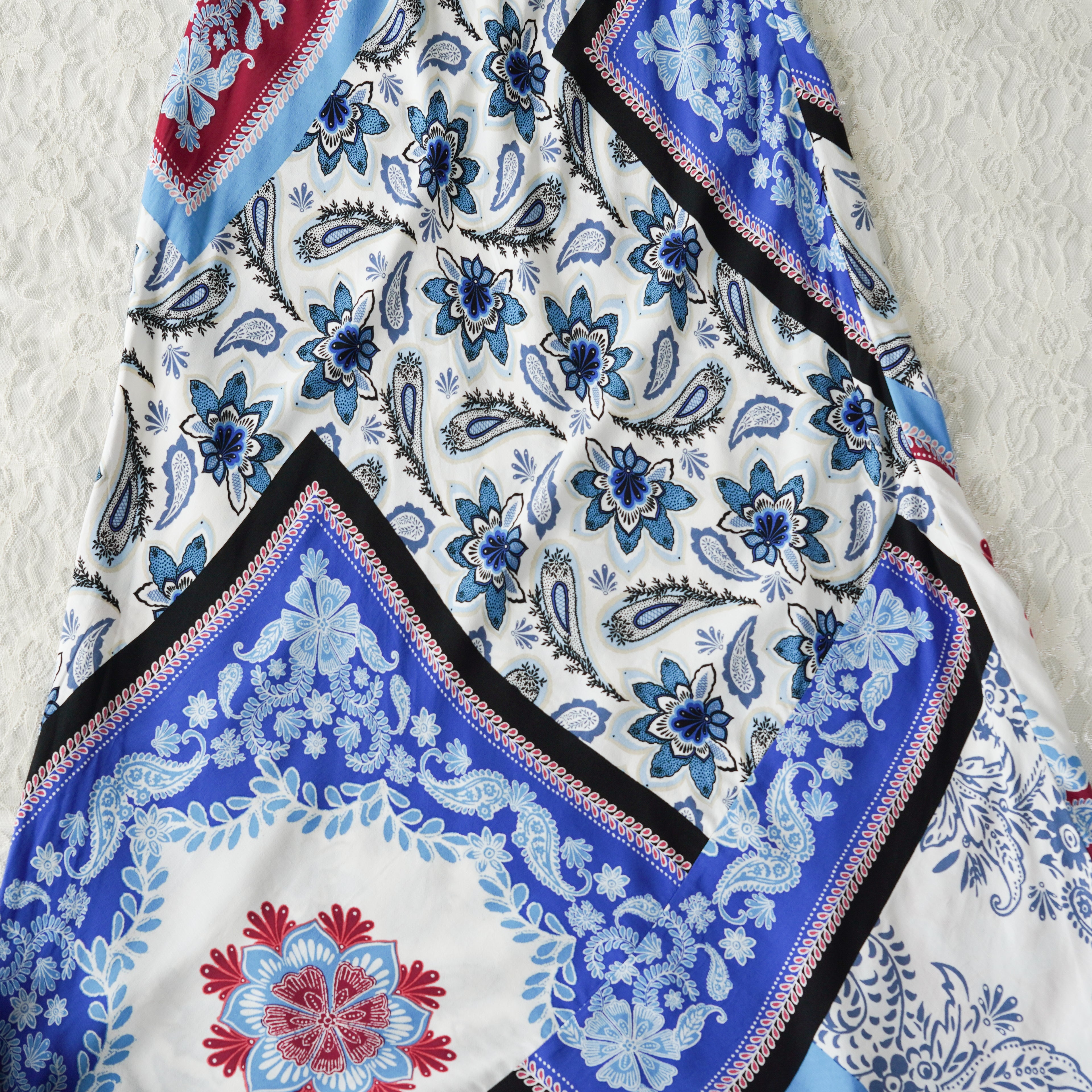 LOFT Petite Blue Floral Paisley Midi Slip Dress | NWT | Size 00P