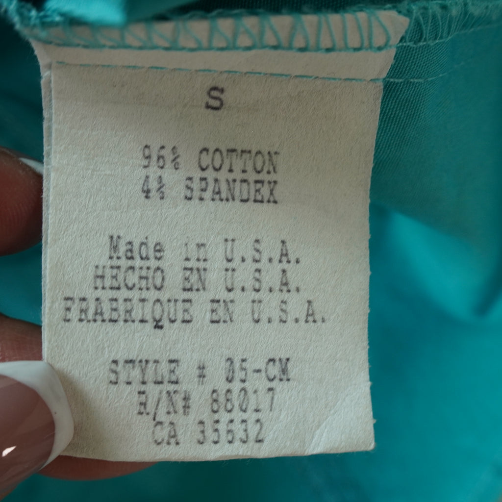 Bebe Y2K Turquoise Jewel Snap Fitted Button-Up Shirt | Small | Made in USA
