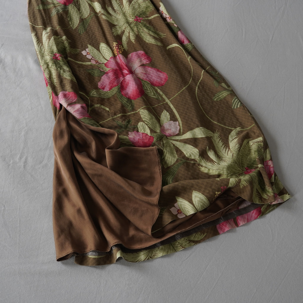 Tommy Bahama 100% Silk Tropical Floral Maxi Dress | Y2K | Size 4