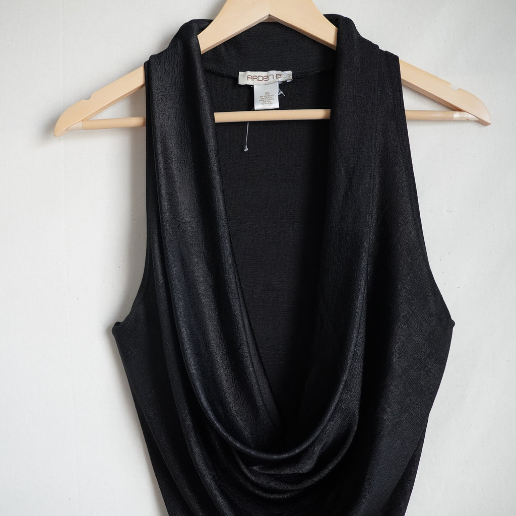 Arden B Black Cowl Neck Sleeveless Top | Y2K | XSmall