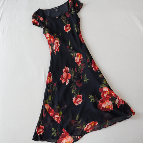 American Angel Floral Chiffon Midi Dress | Y2K | Medium