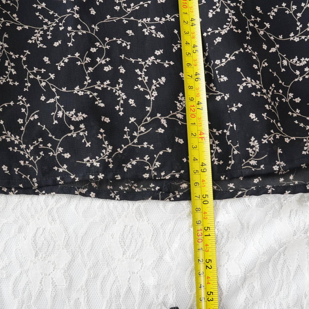 Vintage 90s Jones New York Black Floral Midi Dress | Vintage | 12P