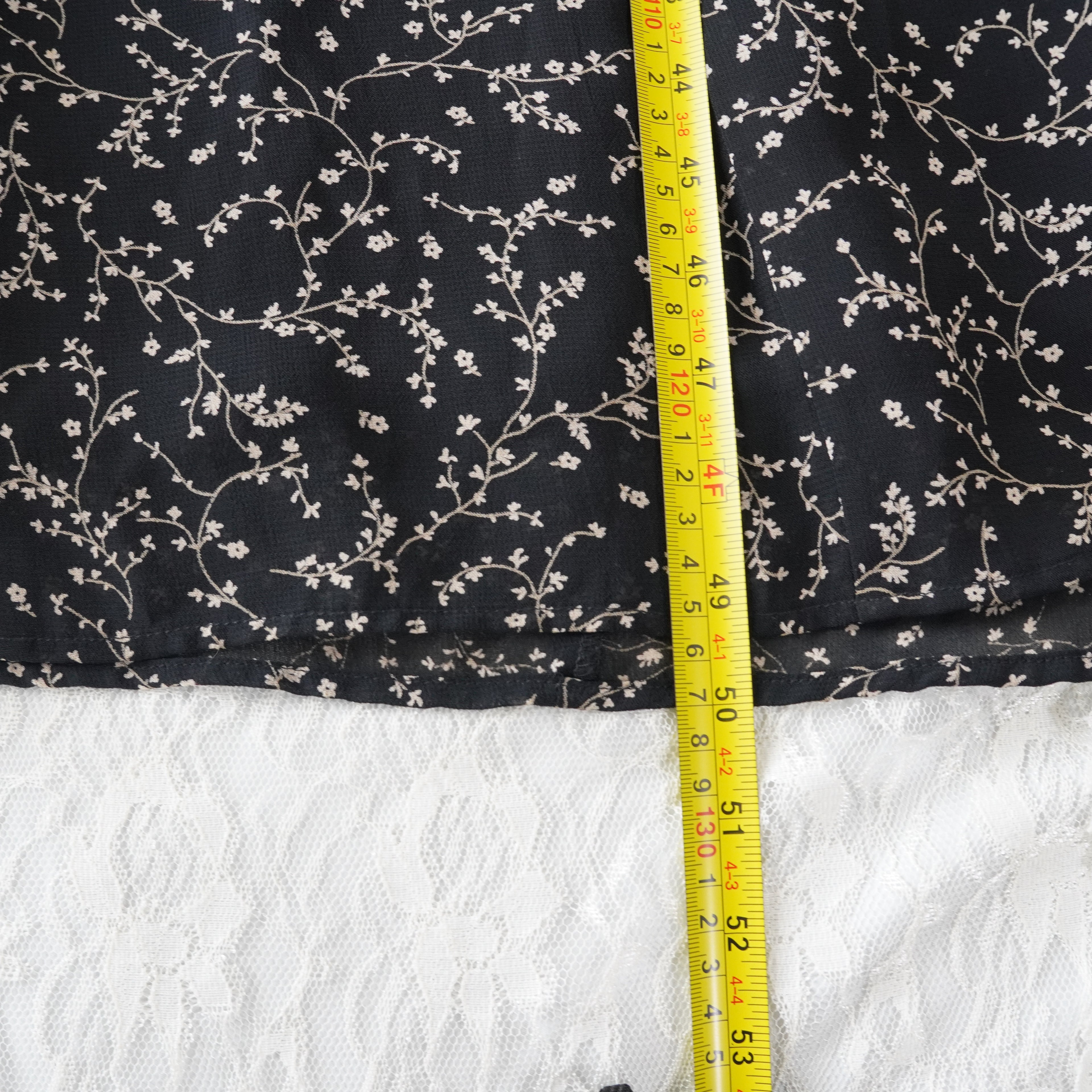 Vintage 90s Jones New York Black Floral Midi Dress | Vintage | 12P