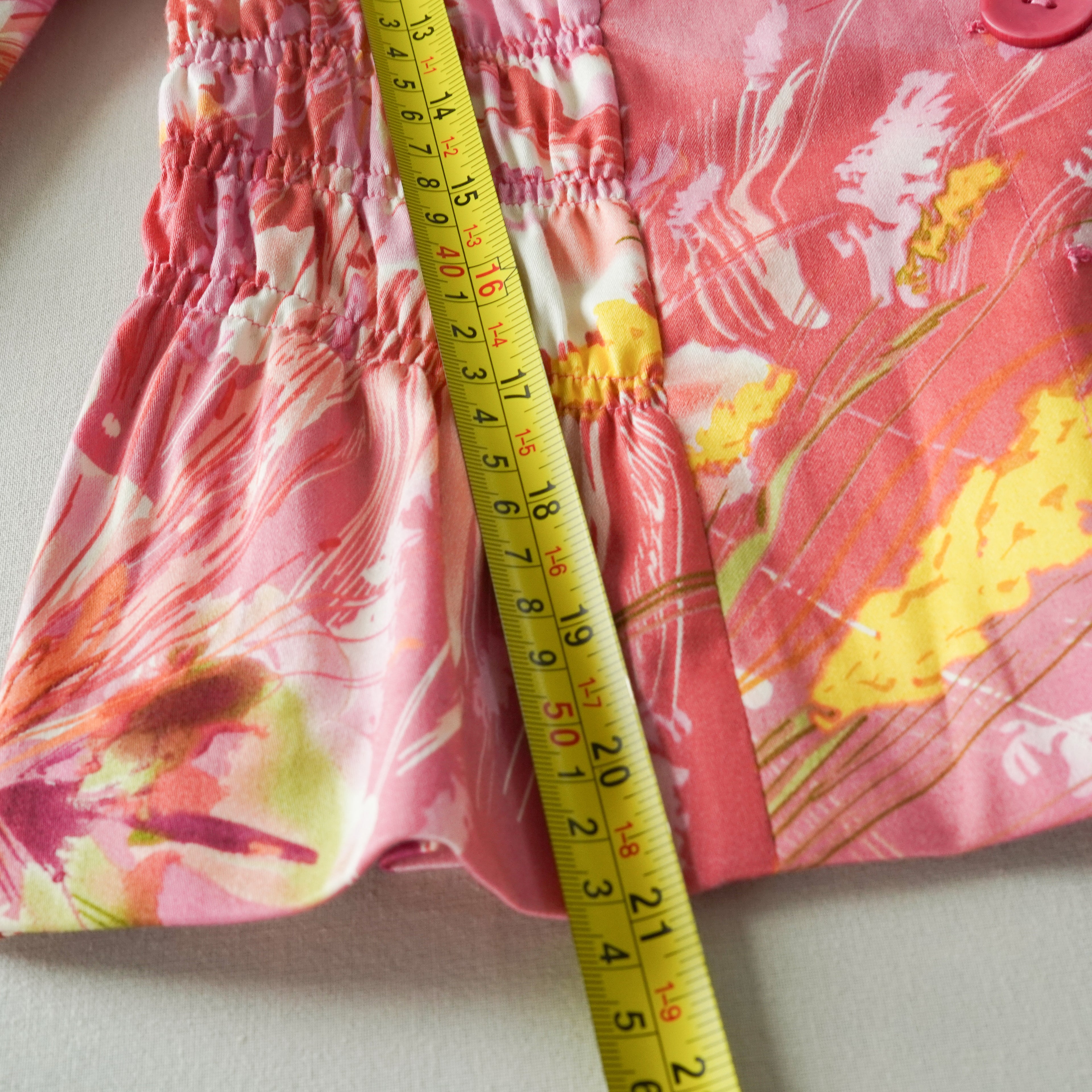 Sunny Leigh Pink Floral Ruched Blazer Jacket | Size 8