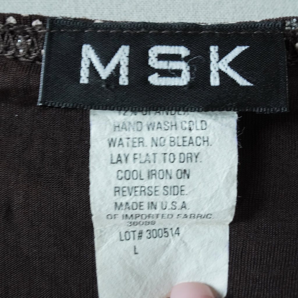 MSK Faux Wrap Long Sleeve Top | Y2K | Size Large