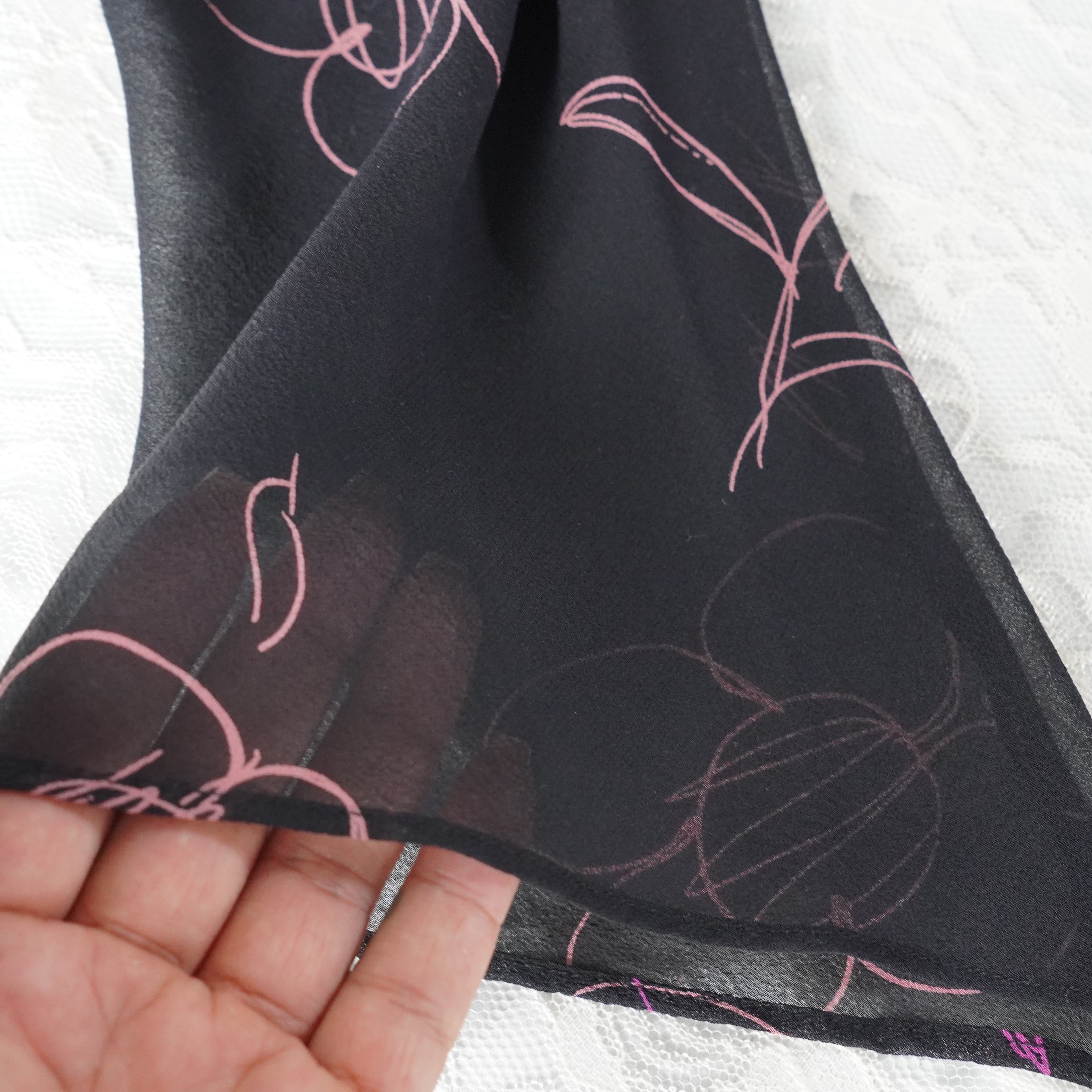 Jones New York Black Floral Tiered Chiffon Dress | Y2K | Size 10