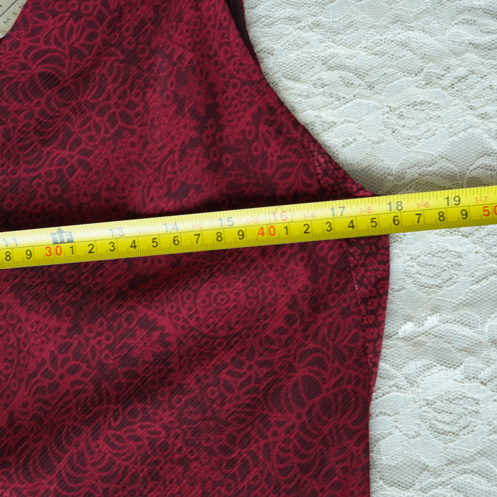 Norton McNaughton Burgundy Maxi Dress Floral Print | Y2K | Size M