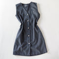 Positive Attitude Pinstripe Button Front Dress | Vintage | 12 Petite