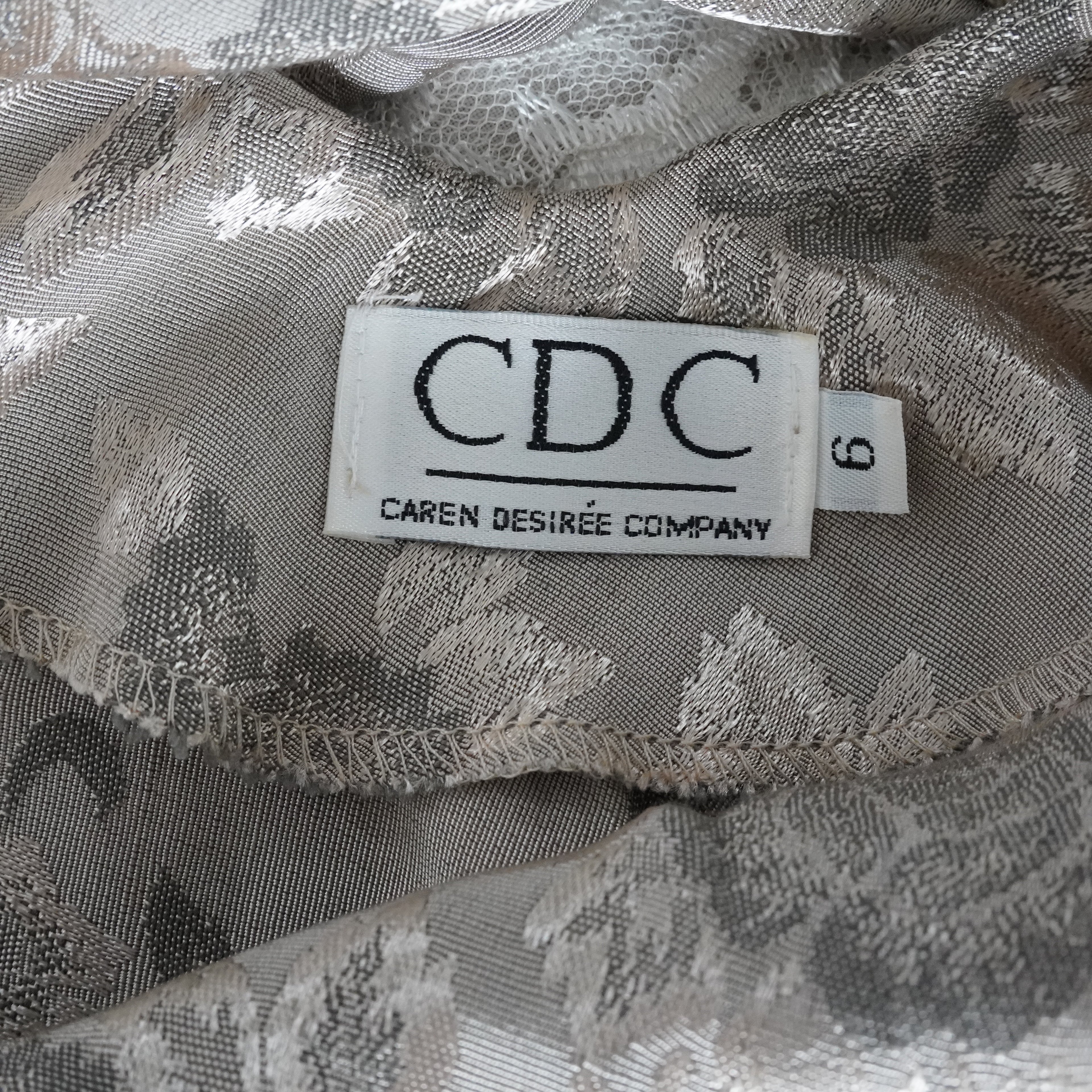 CDC Champagne Floral Jacquard Maxi Dress | Vintage | Size 6