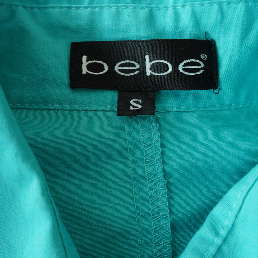 Bebe Y2K Turquoise Jewel Snap Fitted Button-Up Shirt | Small | Made in USA