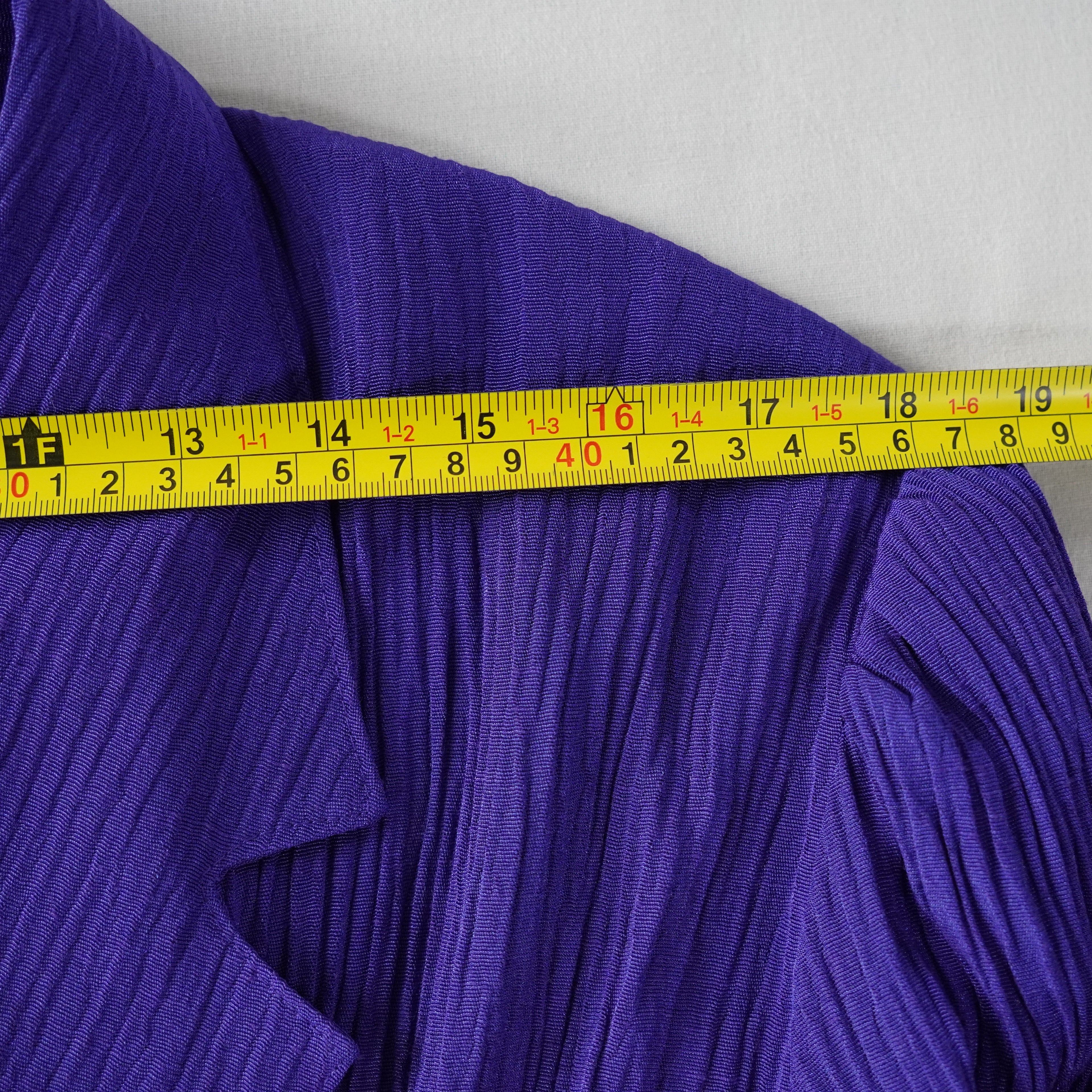 Berkertex Occasions Purple Crinkle Blazer with Floral Chiffon Accent – Size 14