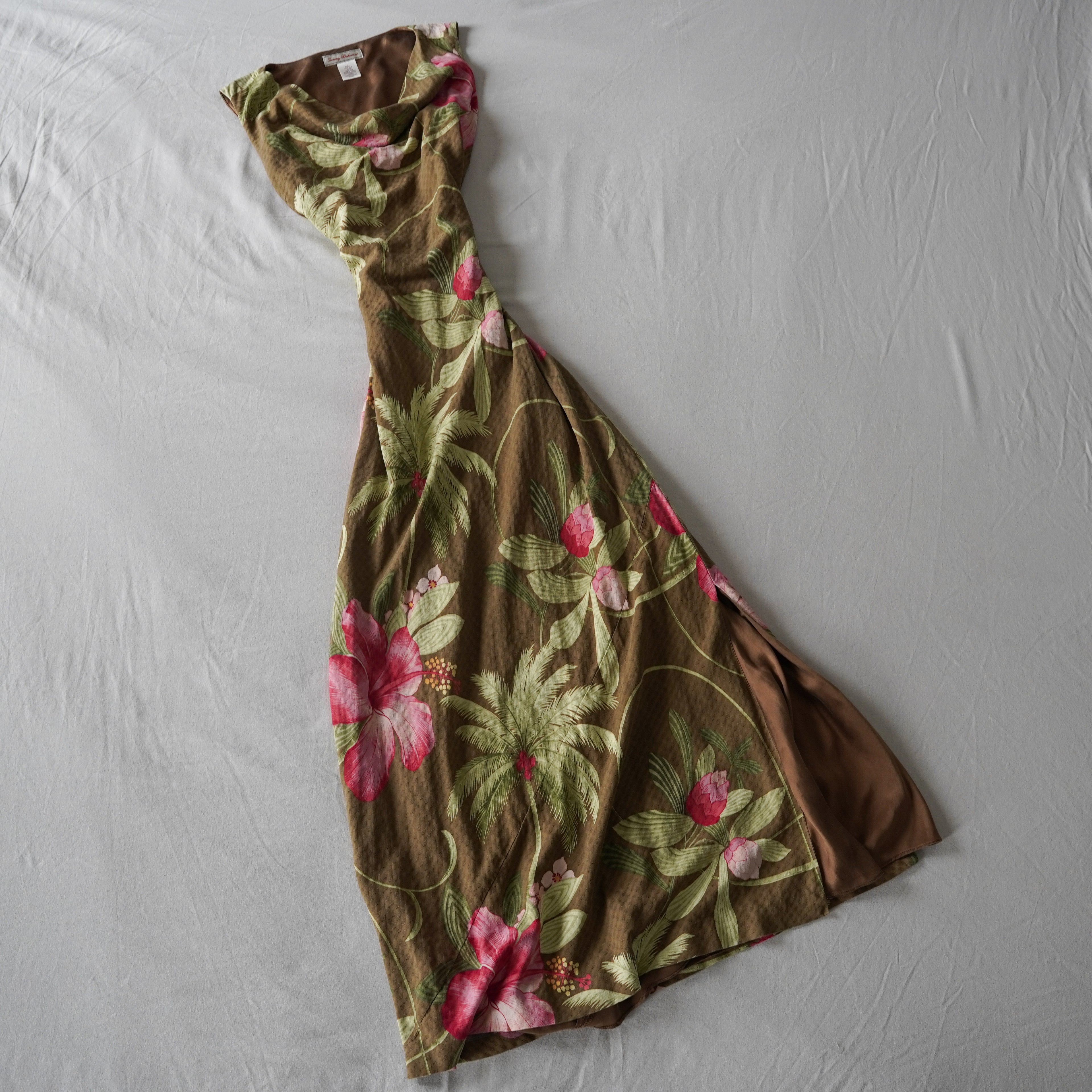 Tommy Bahama 100% Silk Tropical Floral Maxi Dress | Y2K | Size 4