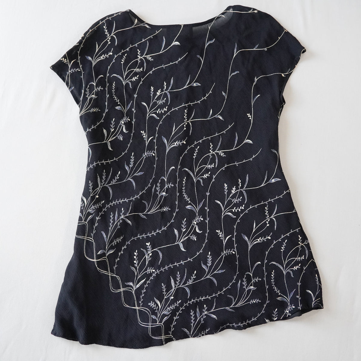 Carole Little Petite Floral Embroidered Blouse | Vintage | Size 10