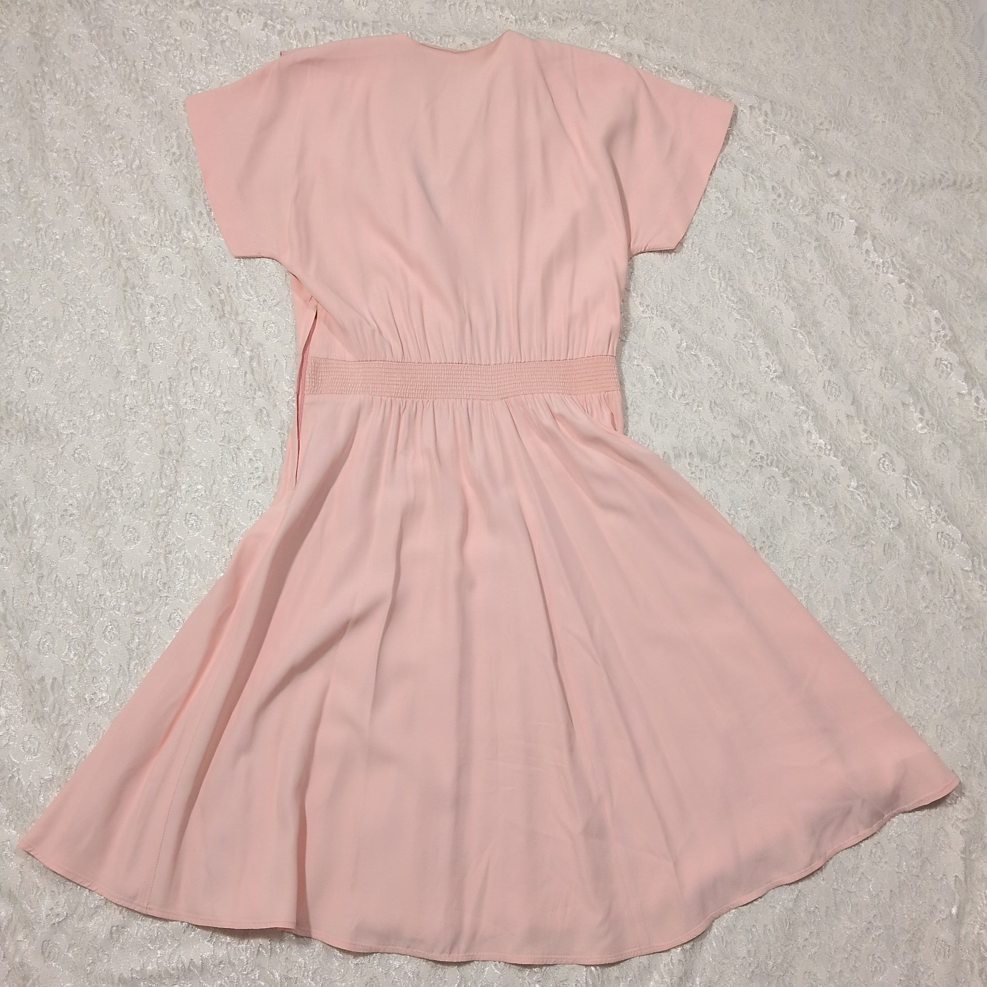 Nina Piccalino Blush Pink Ruffle Midi Dress | Vintage | Size Small
