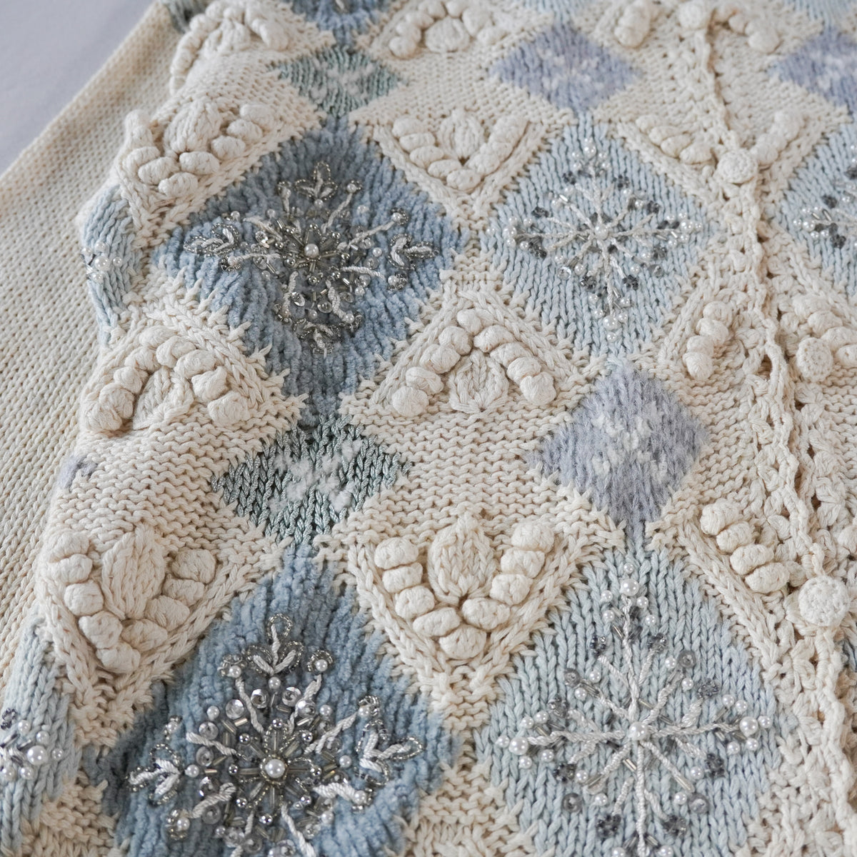TIARA International Embellished Argyle Cardigan | Vintage | Size M
