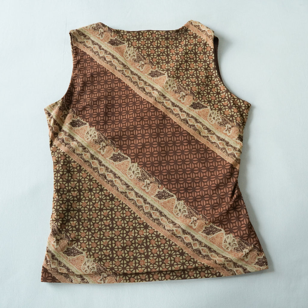 Bandolino Patchwork Print Top | Y2K | Size XL