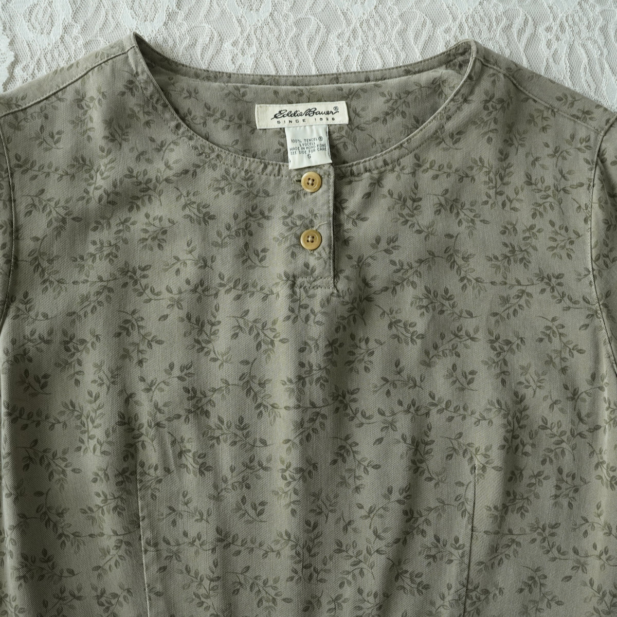 Eddie Bauer Sage Floral Maxi Dress | Vintage | Small