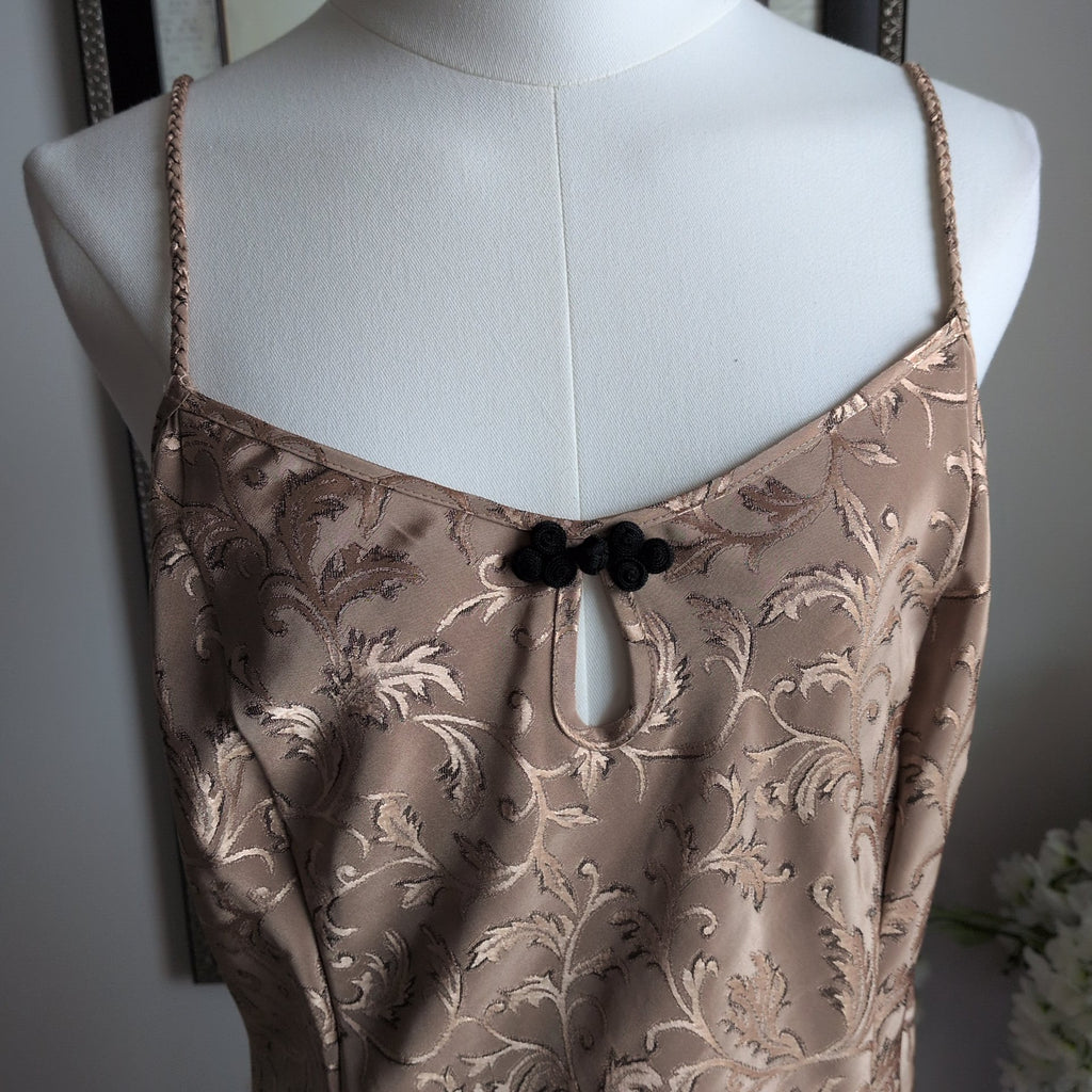 Delicates Jacquard Satin Maxi Slip Dress | Large