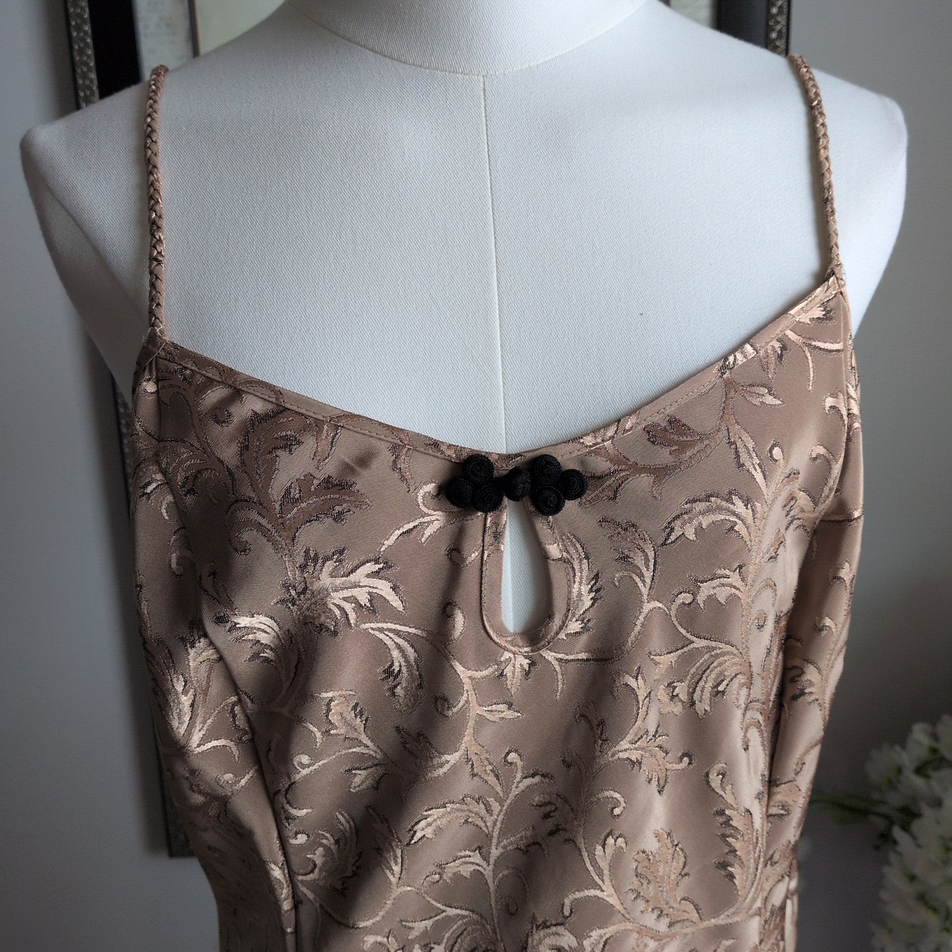 Delicates Jacquard Satin Maxi Slip Dress | Large