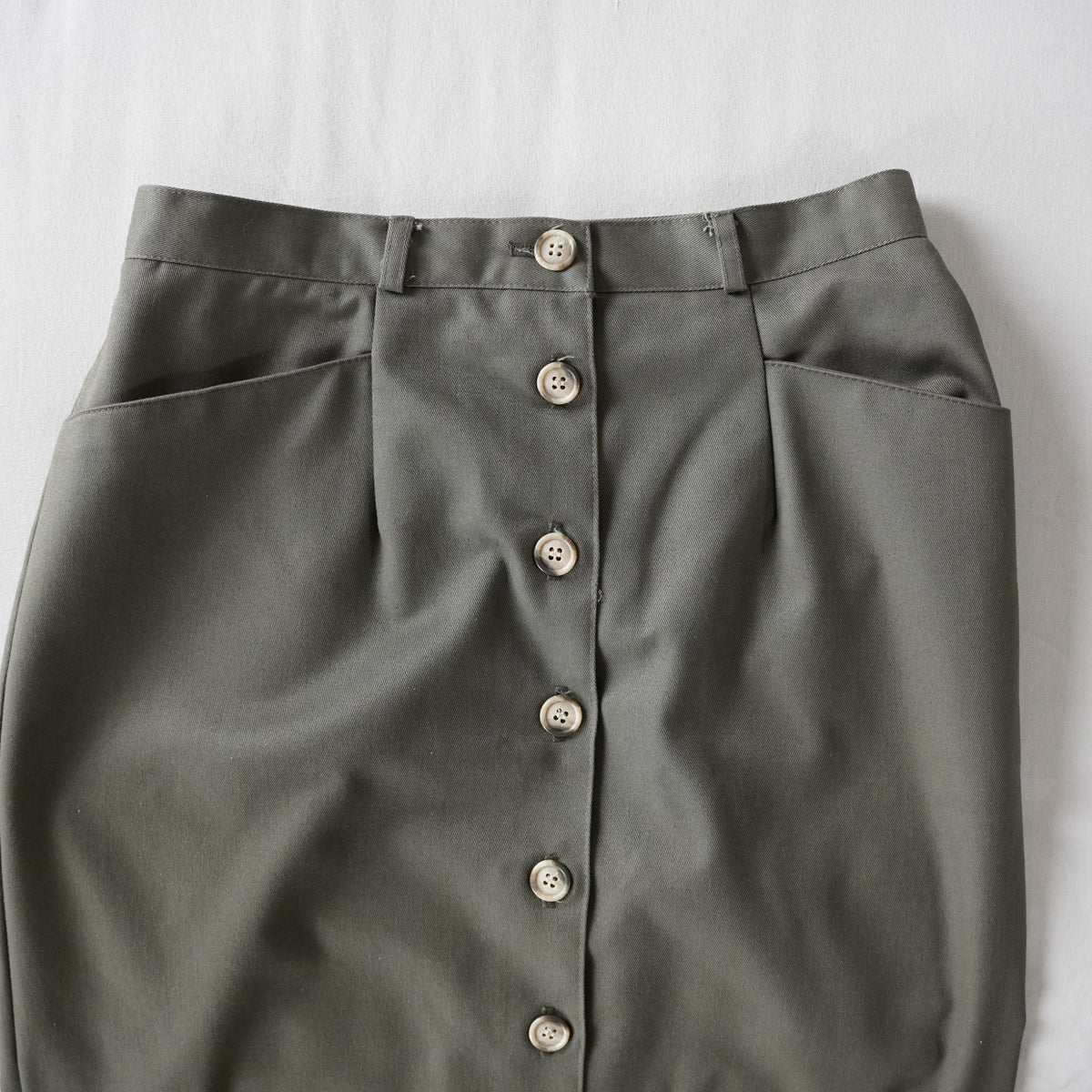 Valerie Peyson Olive Button Front Maxi Skirt | Vintage | Size 8
