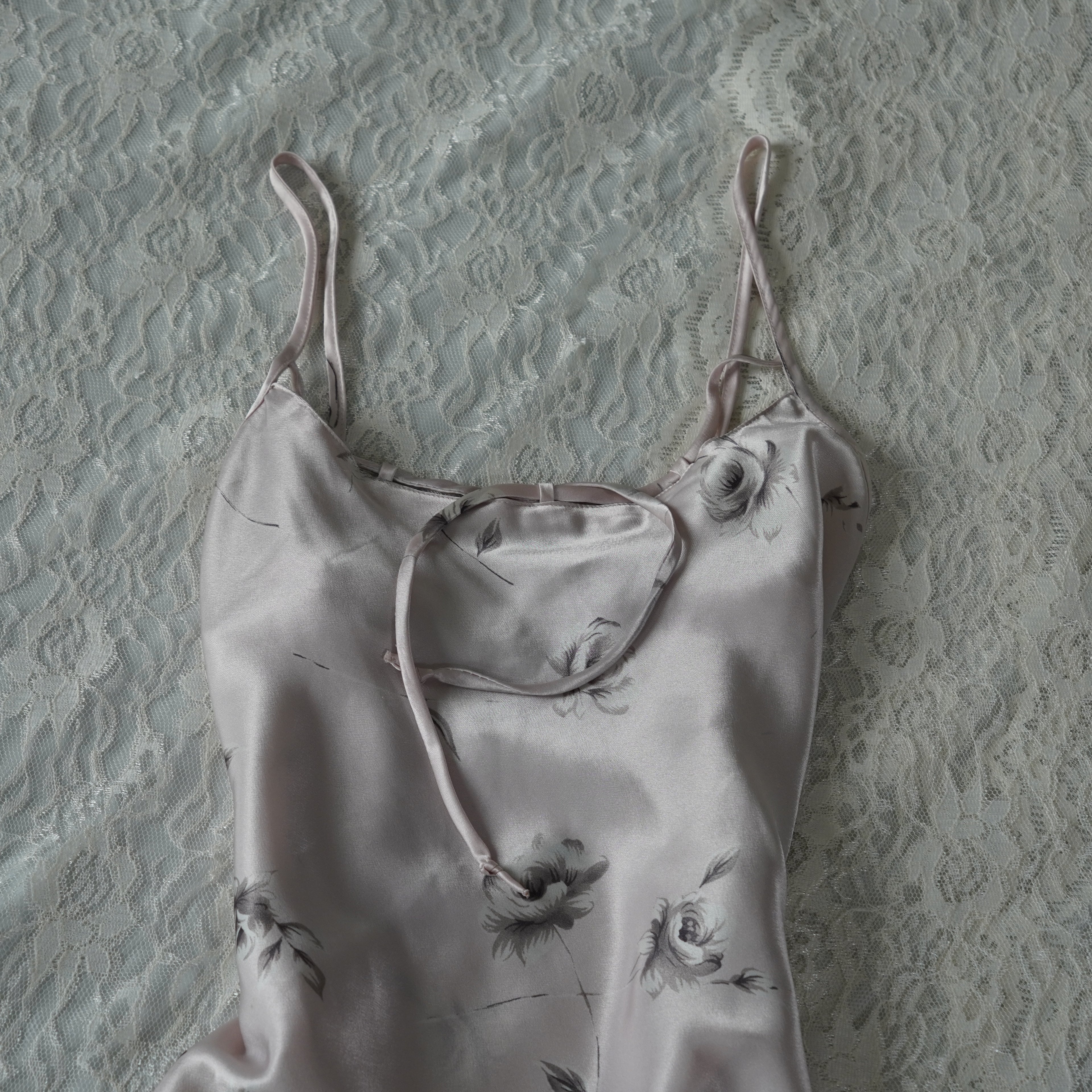 Morgan Taylor Intimates Satin Floral Slip Dress | Y2K | Size M