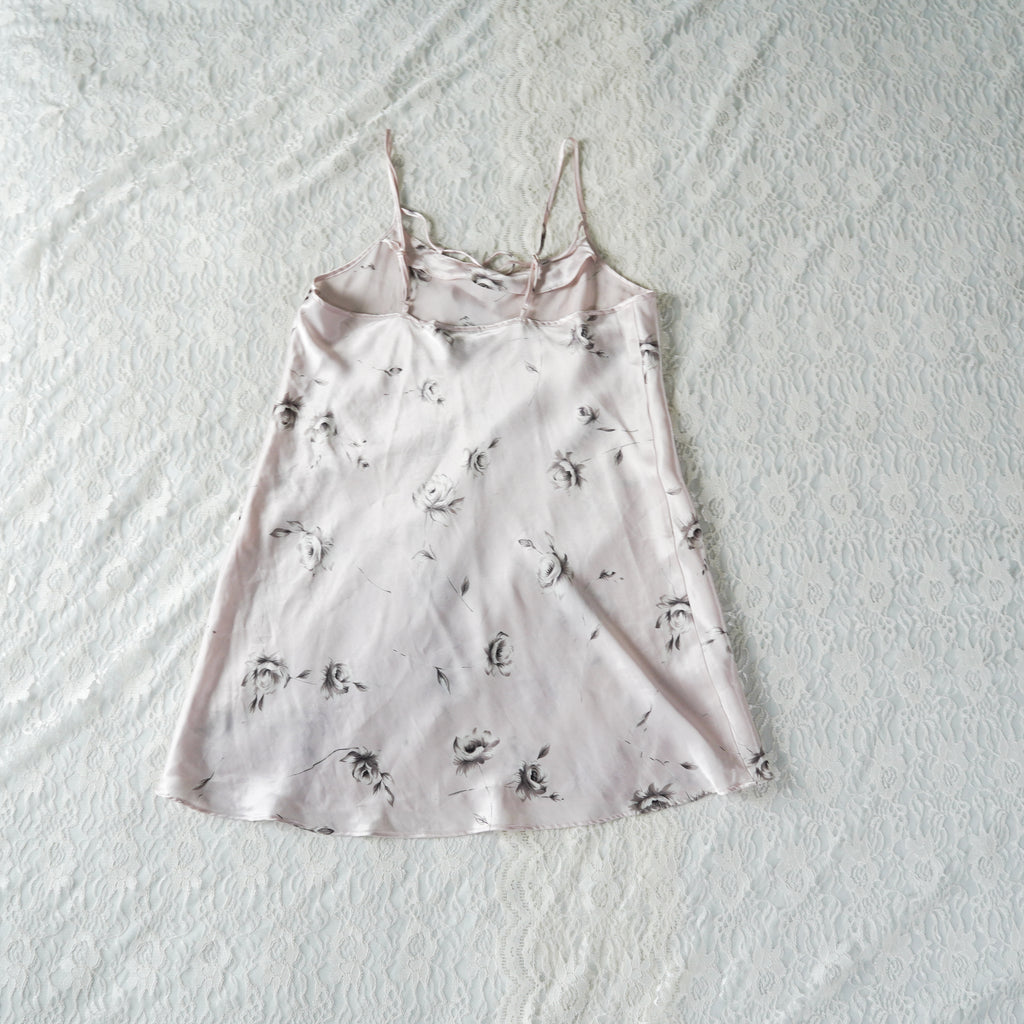 Morgan Taylor Intimates Satin Floral Slip Dress | Y2K | Size M
