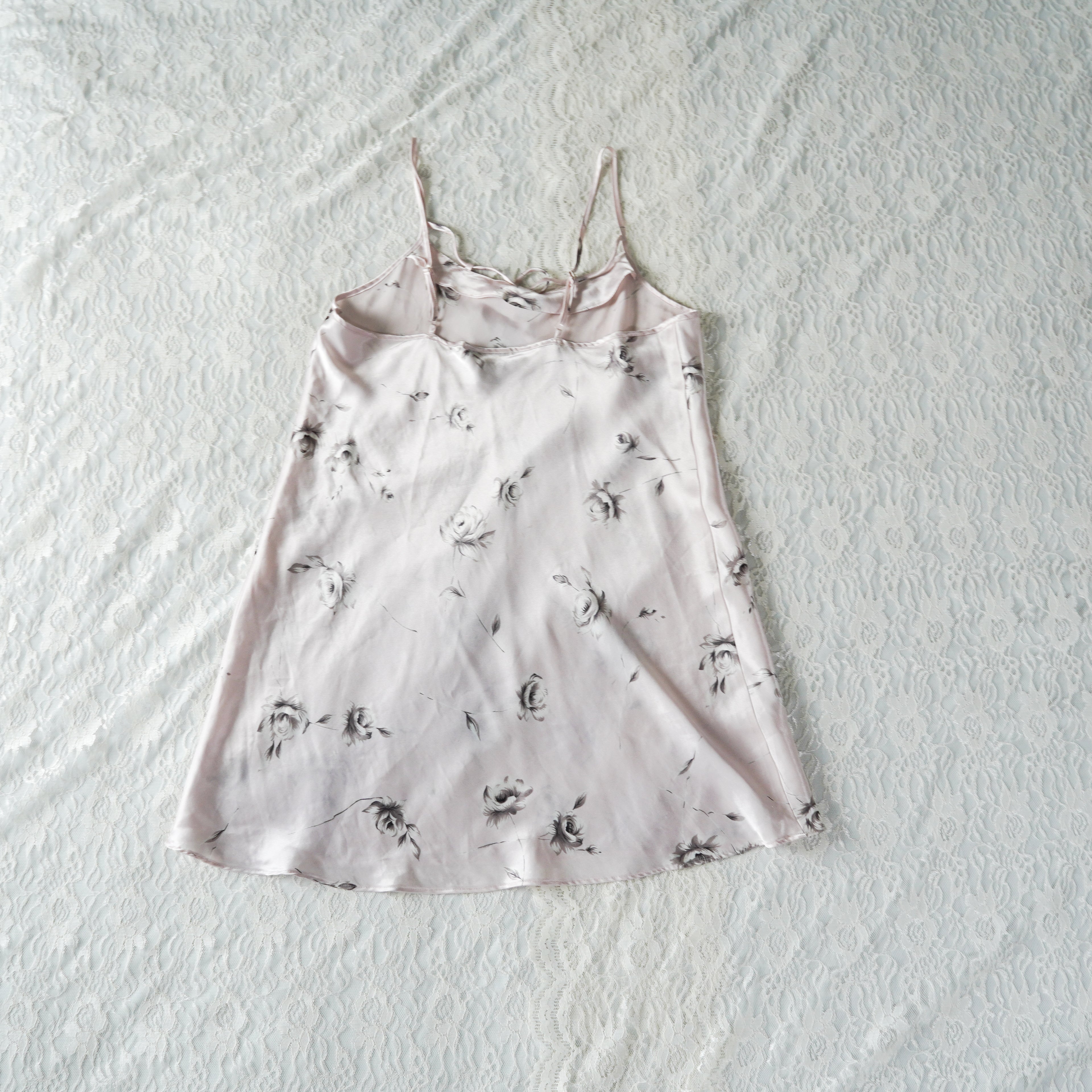Morgan Taylor Intimates Satin Floral Slip Dress | Y2K | Size M