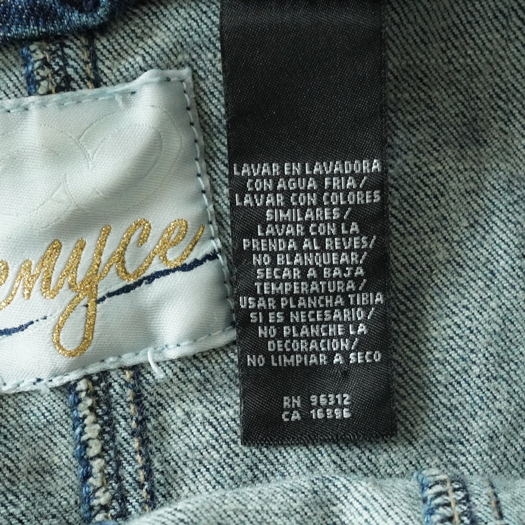 Enyce Denim Mini Dress Zip Pocket Strap Dress Blue