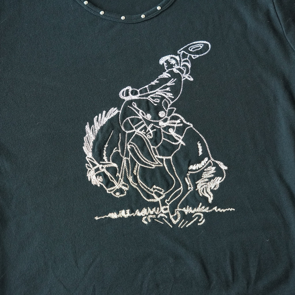 Gordon & James Studded Western Cowboy Baby Tee | Vintage | Large
